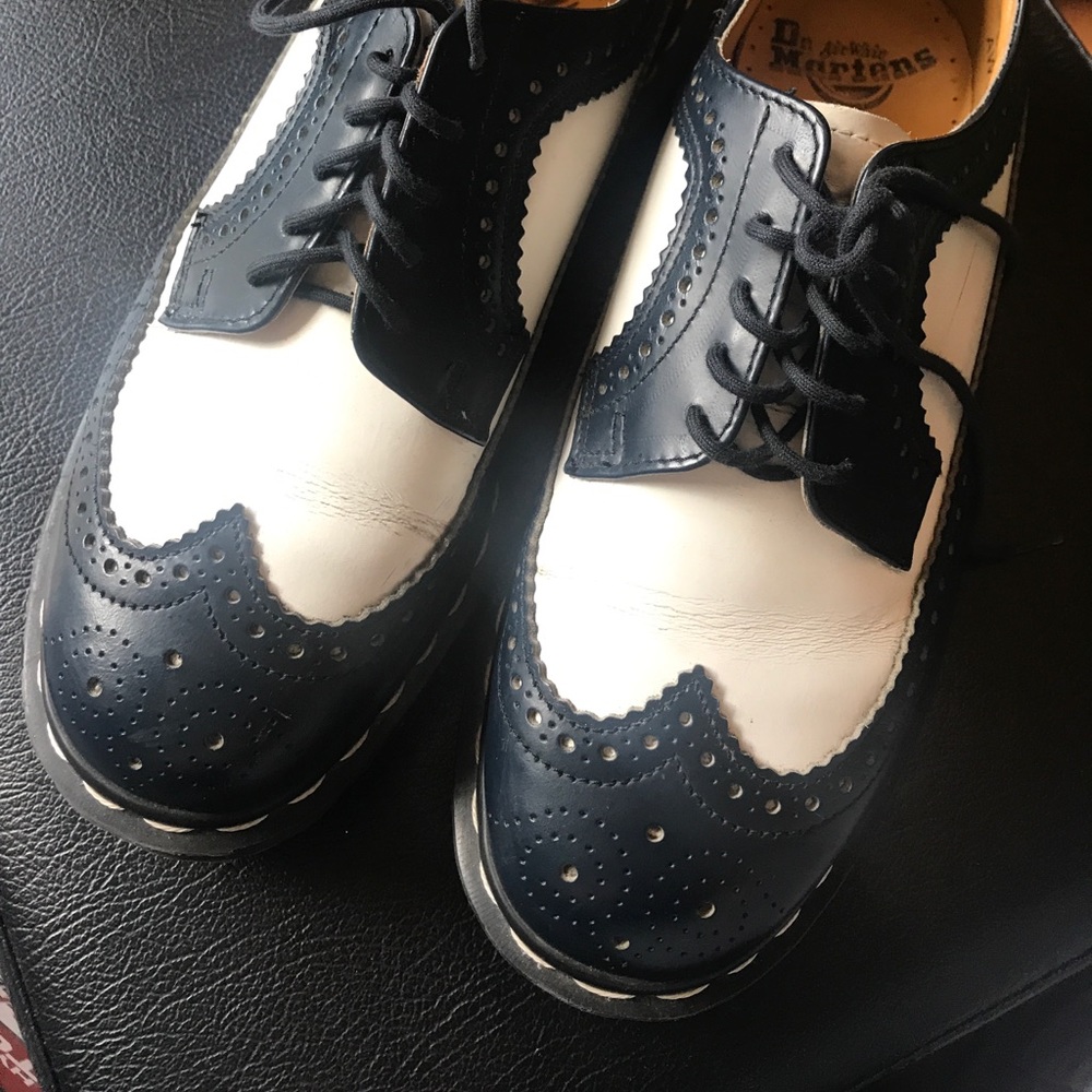 Dr. Martens Navy Blue & White Shoes